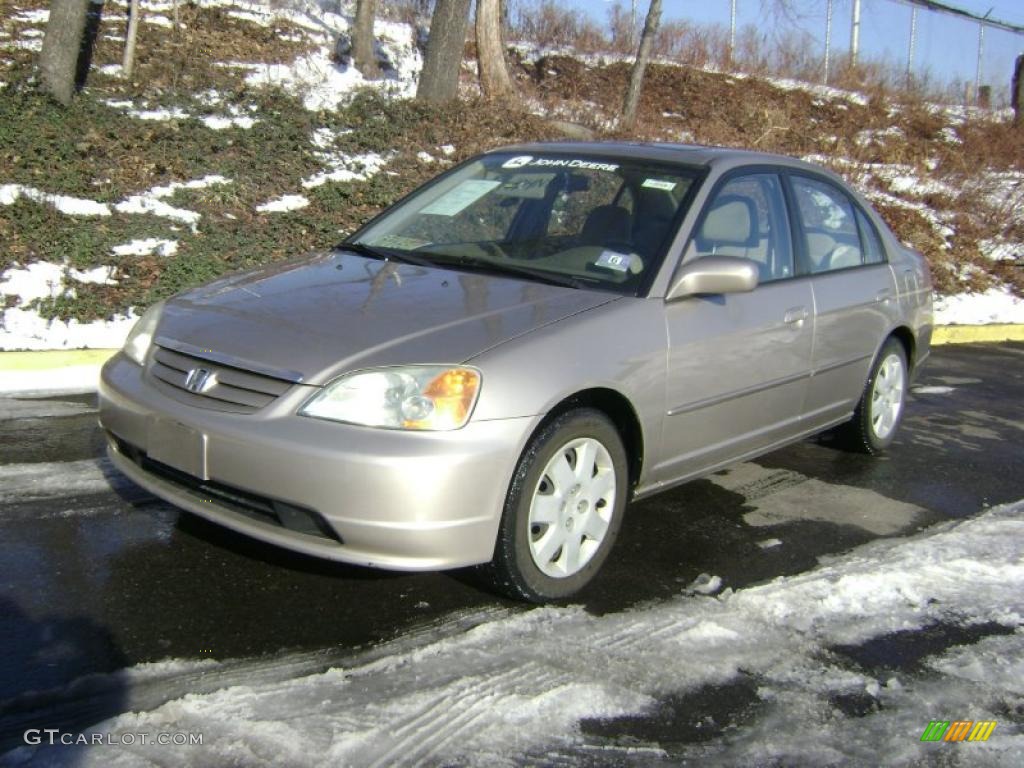 2001 Civic EX Sedan - Titanium Metallic / Beige photo #1