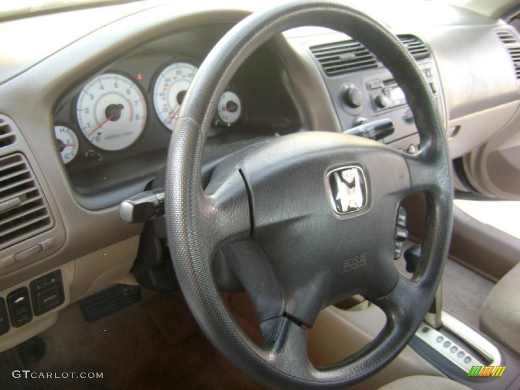 2001 Honda Civic EX Sedan Beige Steering Wheel Photo #43021227