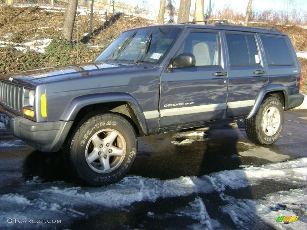 2001 Cherokee Sport 4x4 - Steel Blue Pearl / Agate photo #2