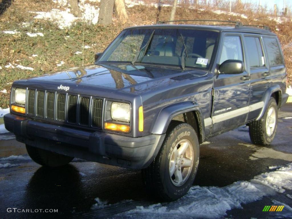 2001 Cherokee Sport 4x4 - Steel Blue Pearl / Agate photo #3