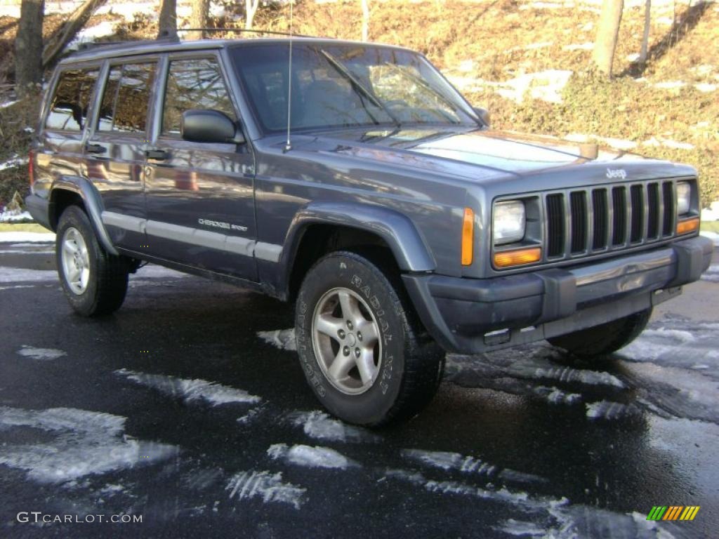 2001 Cherokee Sport 4x4 - Steel Blue Pearl / Agate photo #8