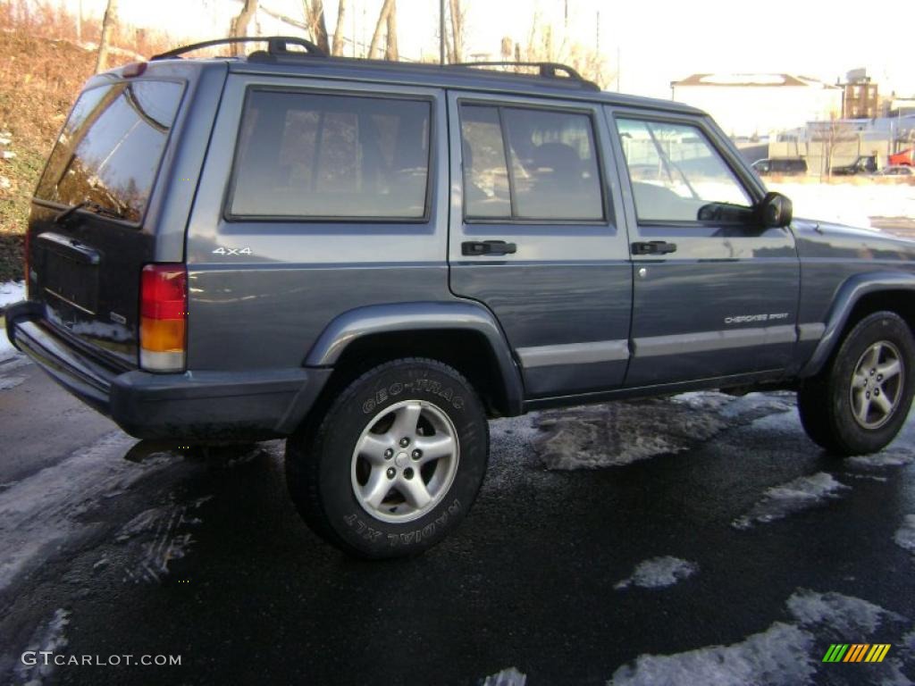 2001 Cherokee Sport 4x4 - Steel Blue Pearl / Agate photo #9