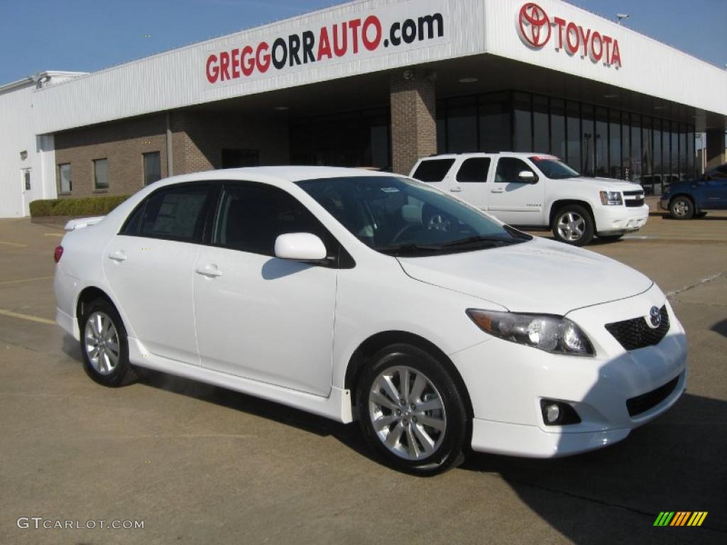 2010 Corolla S - Super White / Dark Charcoal photo #1