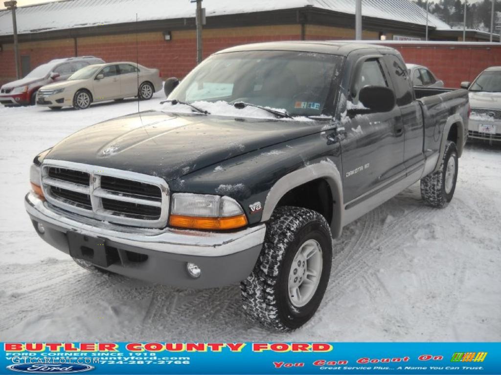 1998 Dakota SLT Extended Cab 4x4 - Emerald Green / Mist Gray photo #18