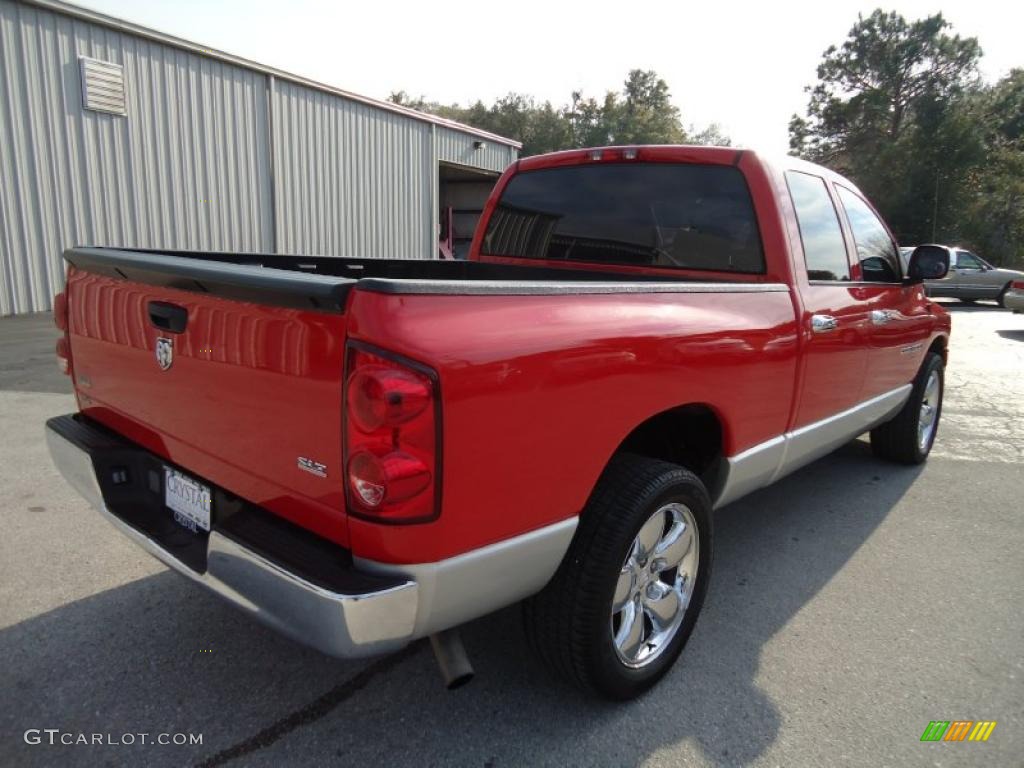 2007 Ram 1500 SLT Quad Cab - Flame Red / Medium Slate Gray photo #11