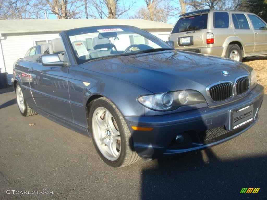 2004 3 Series 330i Convertible - Steel Blue Metallic / Grey photo #6