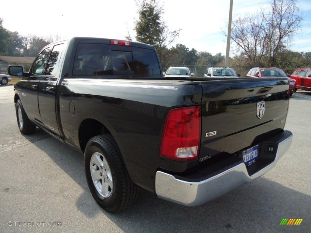 2010 Ram 1500 SLT Quad Cab - Brilliant Black Crystal Pearl / Dark Slate/Medium Graystone photo #3