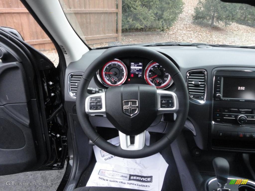 2011 Dodge Durango Crew 4x4 Black Steering Wheel Photo #43030427