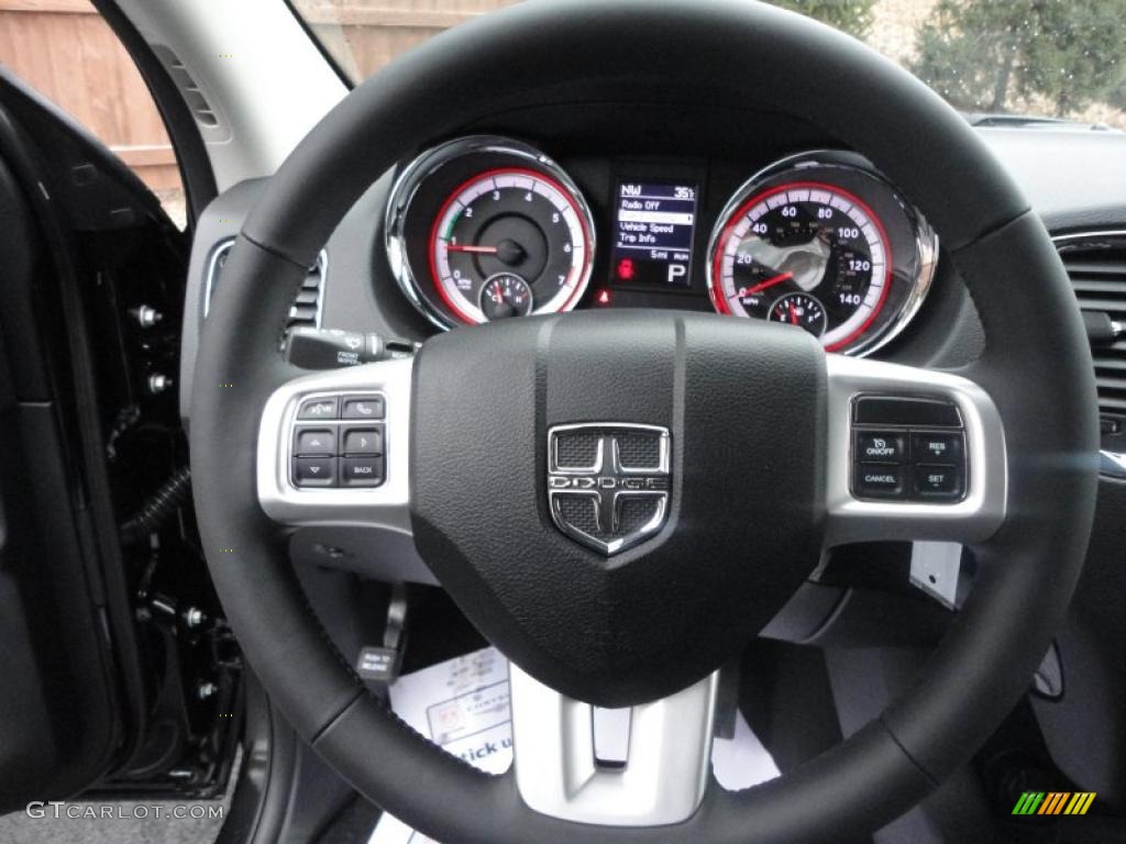 2011 Dodge Durango Crew 4x4 Black Steering Wheel Photo #43030445