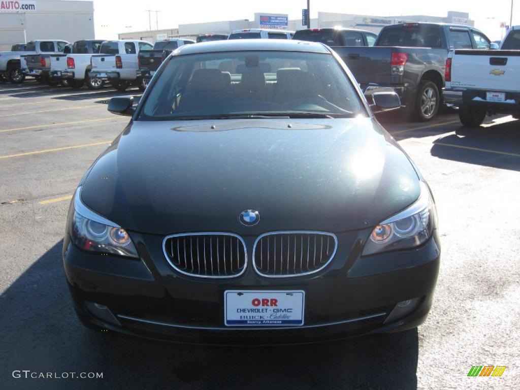 2008 5 Series 528i Sedan - Deep Green Metallic / Natural Brown photo #2