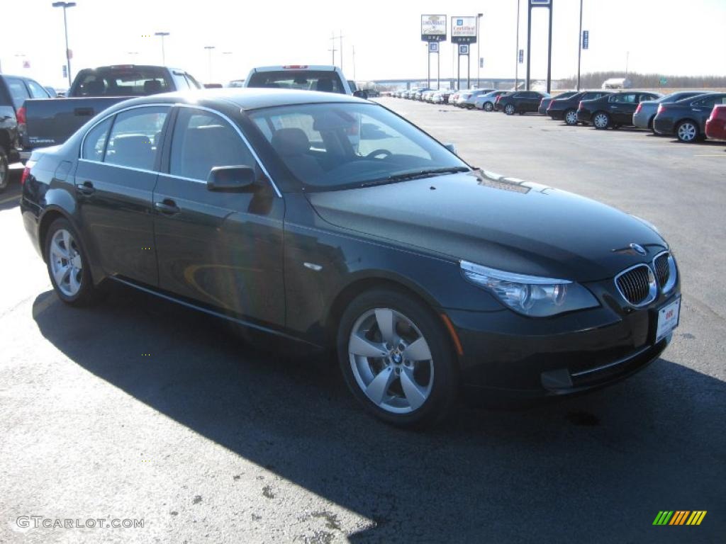 2008 5 Series 528i Sedan - Deep Green Metallic / Natural Brown photo #3