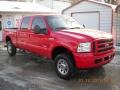 2005 Red Clearcoat Ford F250 Super Duty XLT Crew Cab 4x4  photo #2