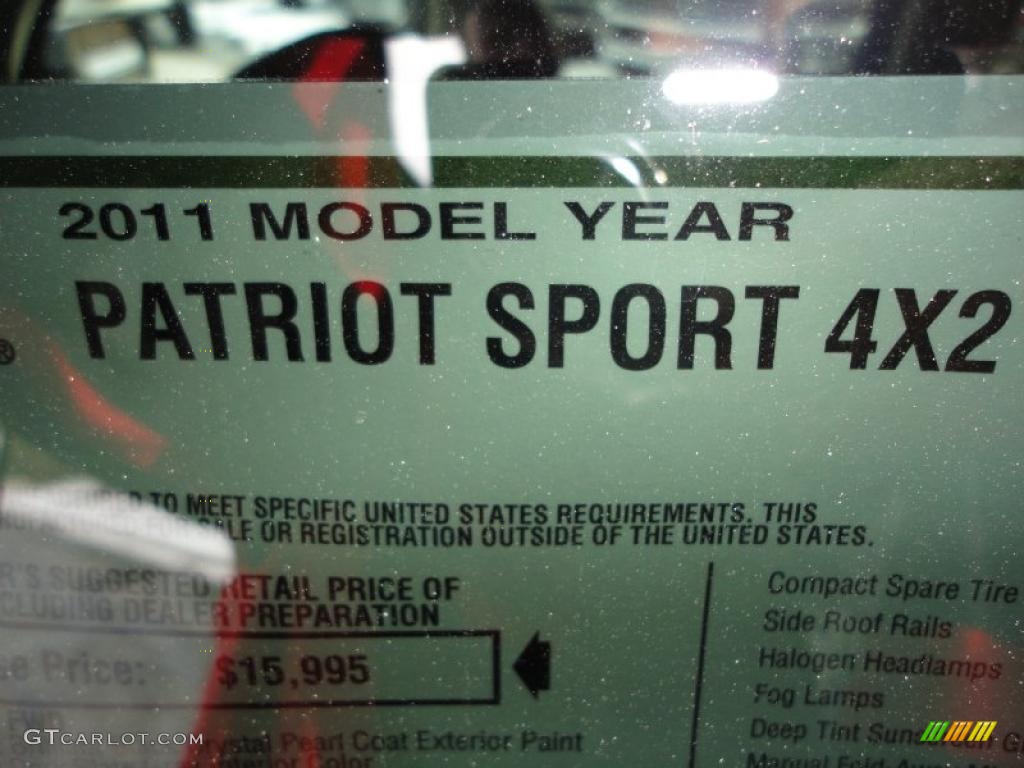 2011 Jeep Patriot Sport Window Sticker Photos