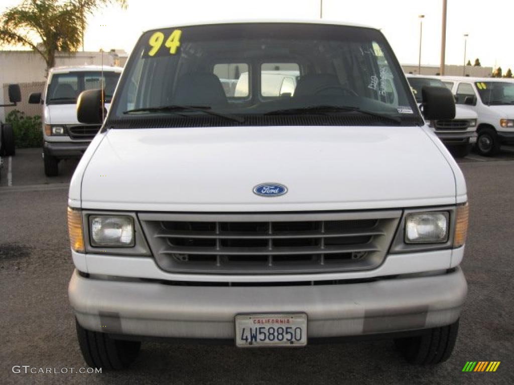 1994 Econoline E350 Cargo Van - White / Gray photo #2