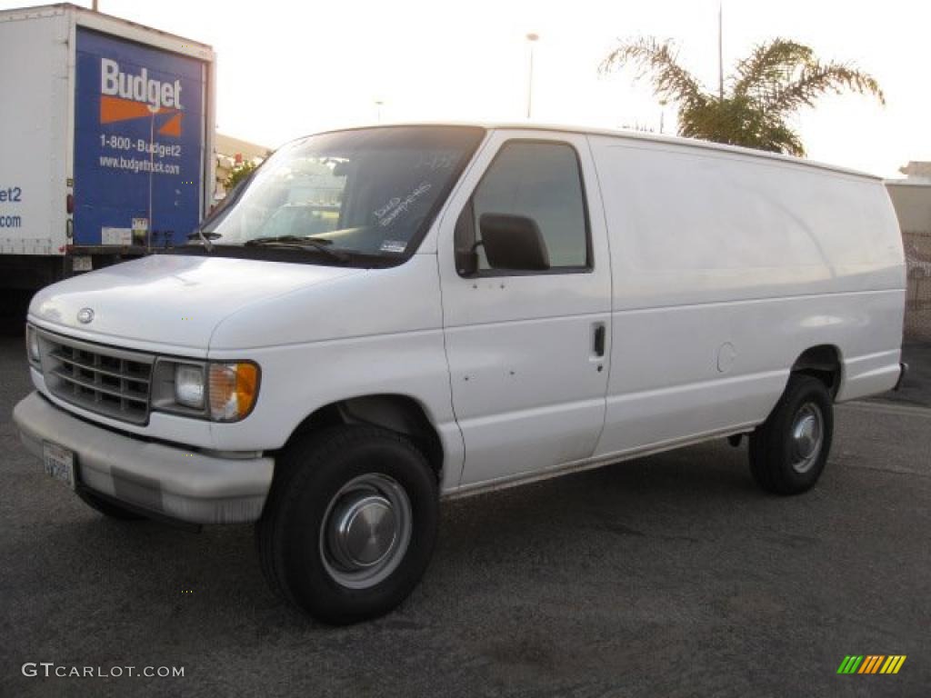 1994 Econoline E350 Cargo Van - White / Gray photo #3