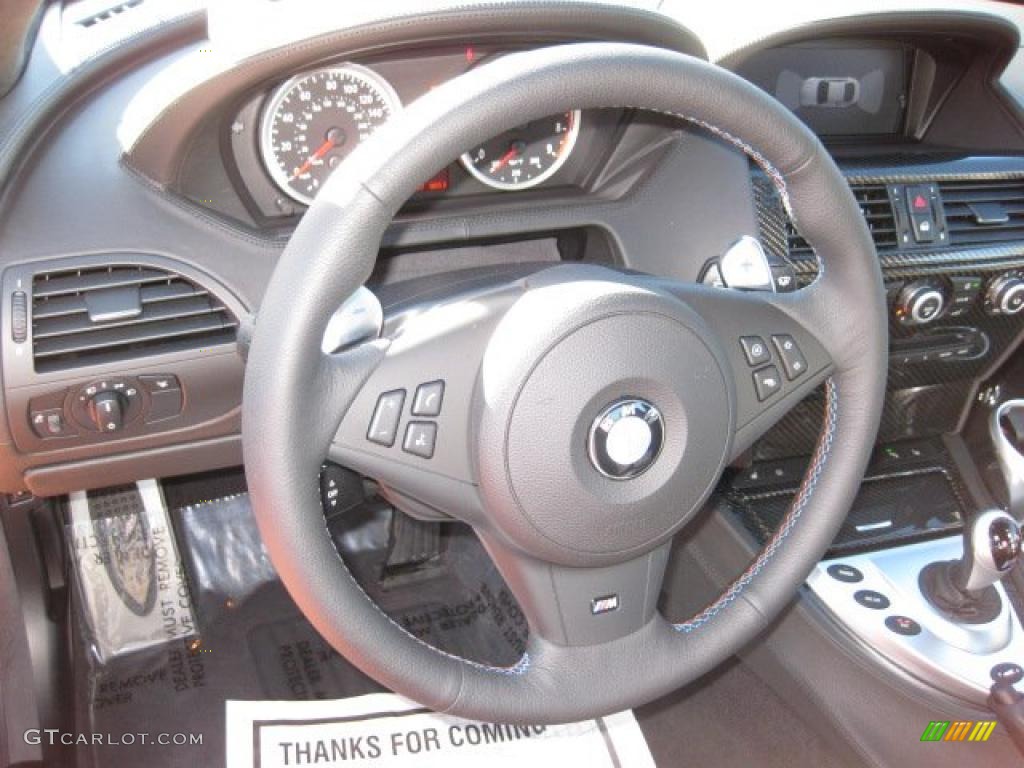 2010 BMW M6 Coupe Black Steering Wheel Photo #43049440