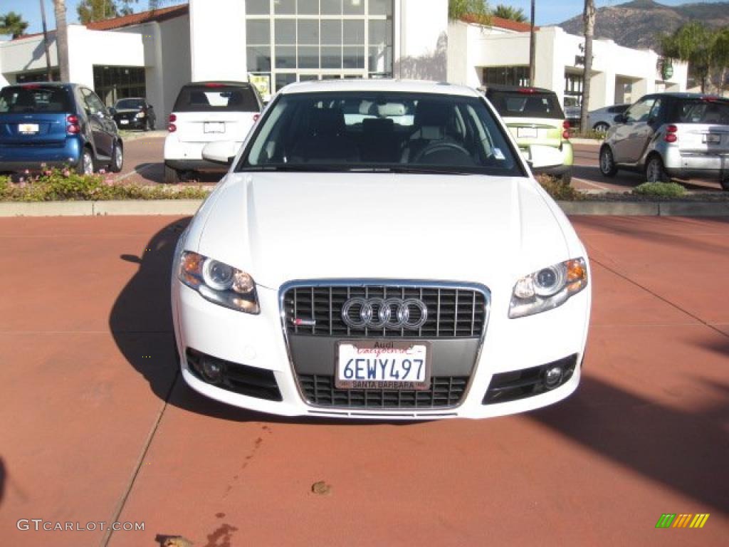 2008 A4 2.0T quattro S-Line Sedan - Ibis White / Black photo #2