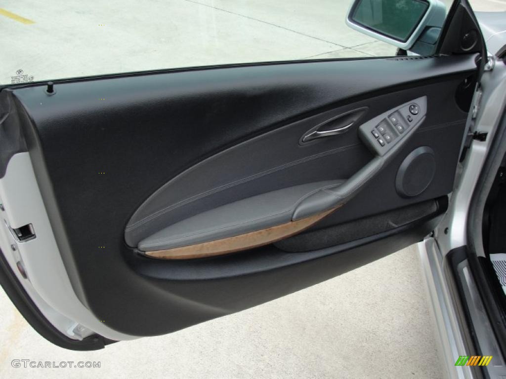 2004 BMW 6 Series 645i Convertible Black Door Panel Photo #43059260