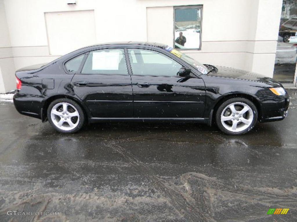 2008 Legacy 2.5i Sedan - Obsidian Black Pearl / Off Black photo #2