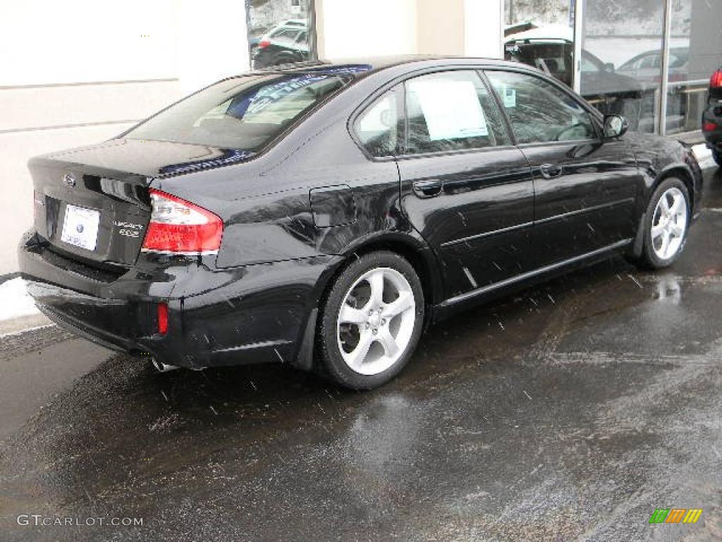 2008 Legacy 2.5i Sedan - Obsidian Black Pearl / Off Black photo #3