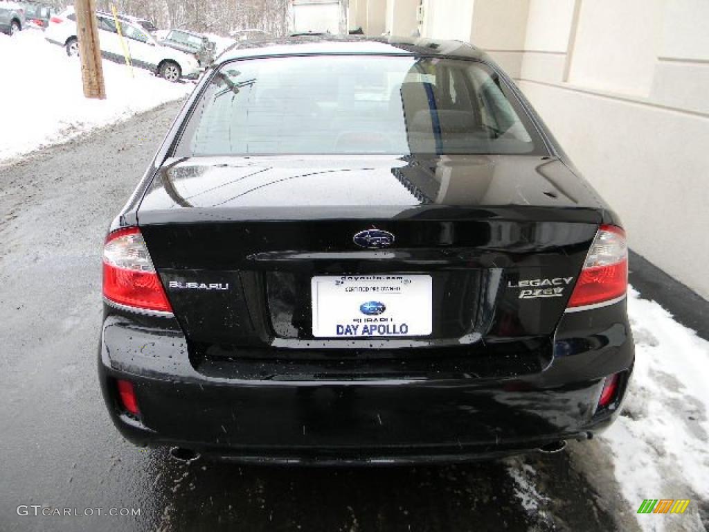 2008 Legacy 2.5i Sedan - Obsidian Black Pearl / Off Black photo #4
