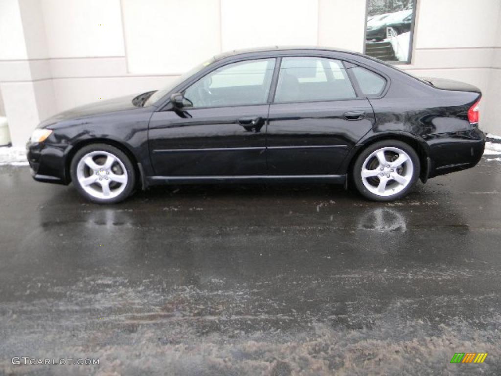 2008 Legacy 2.5i Sedan - Obsidian Black Pearl / Off Black photo #6