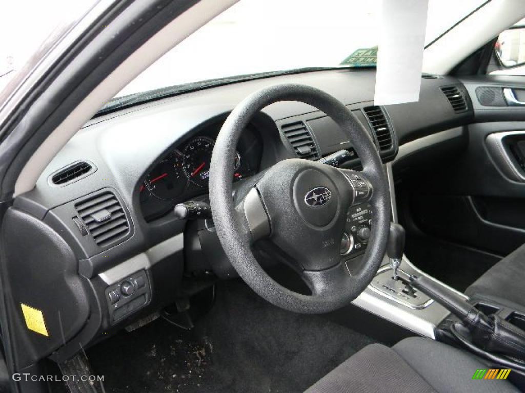 2008 Legacy 2.5i Sedan - Obsidian Black Pearl / Off Black photo #14