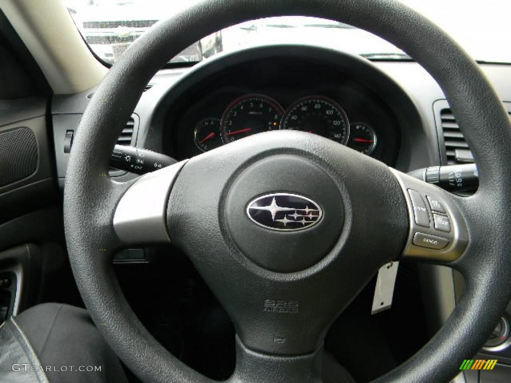 2008 Legacy 2.5i Sedan - Obsidian Black Pearl / Off Black photo #27