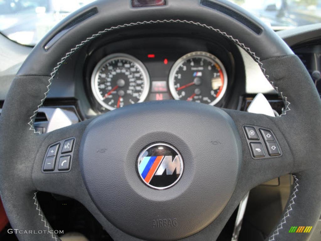 2009 BMW M3 Sedan Fox Red Novillo Leather Steering Wheel Photo #43065594