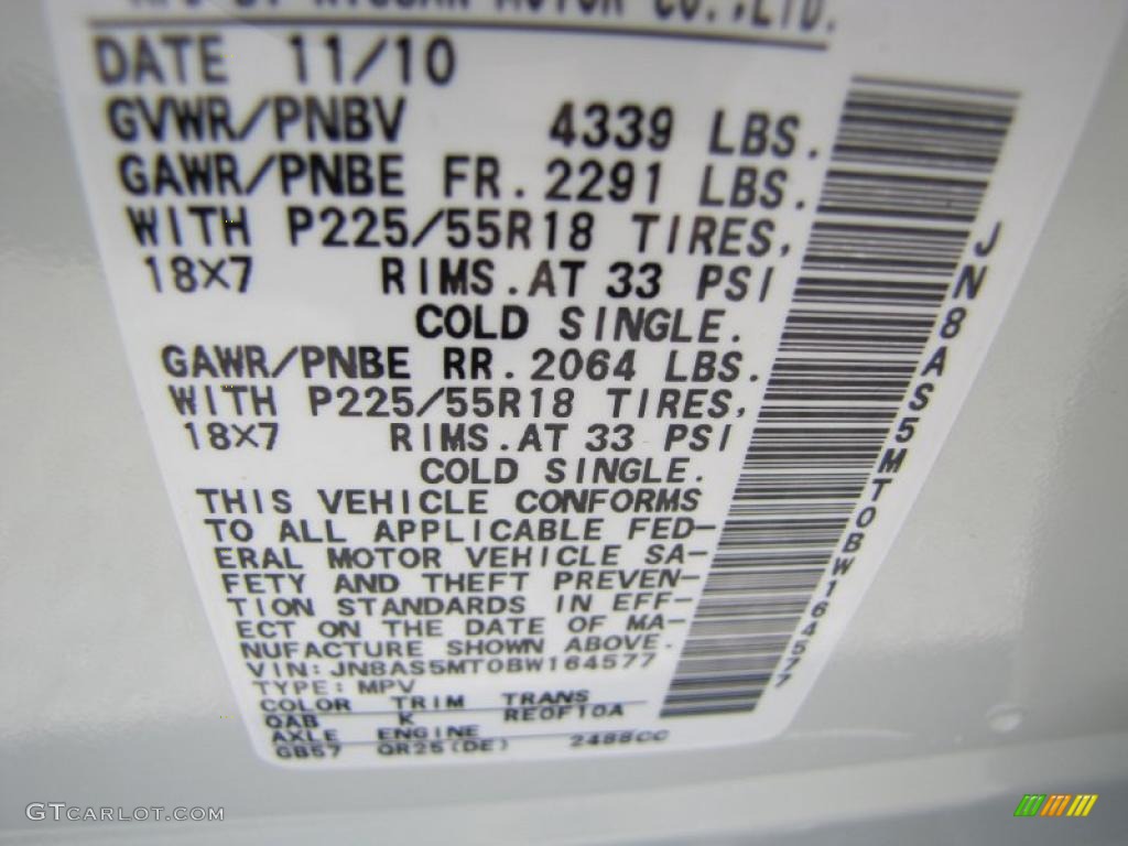 2011 Rogue SL - Pearl White / Gray photo #22