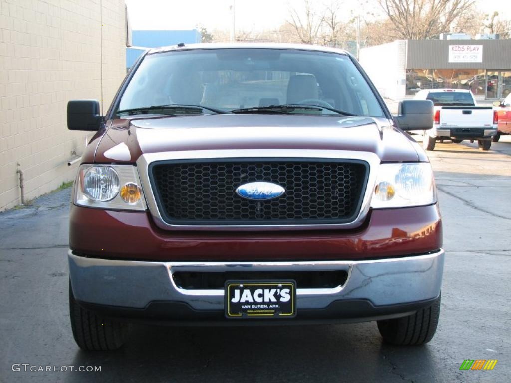 2006 F150 XLT SuperCab - Dark Toreador Red Metallic / Tan photo #3
