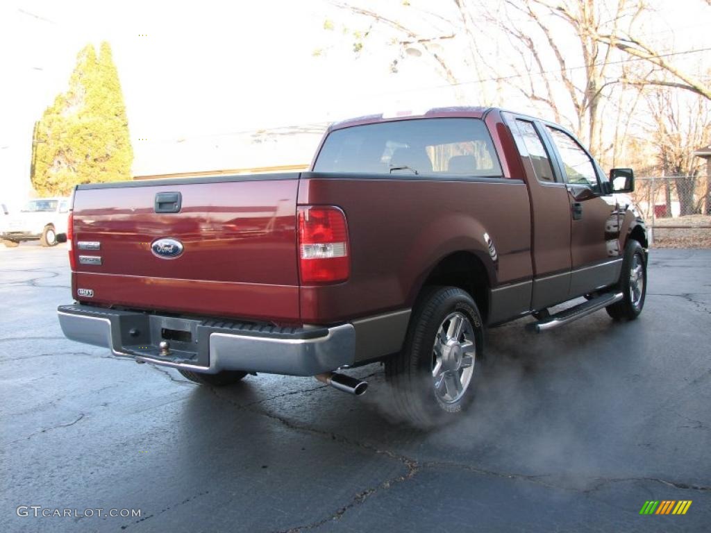 2006 F150 XLT SuperCab - Dark Toreador Red Metallic / Tan photo #5