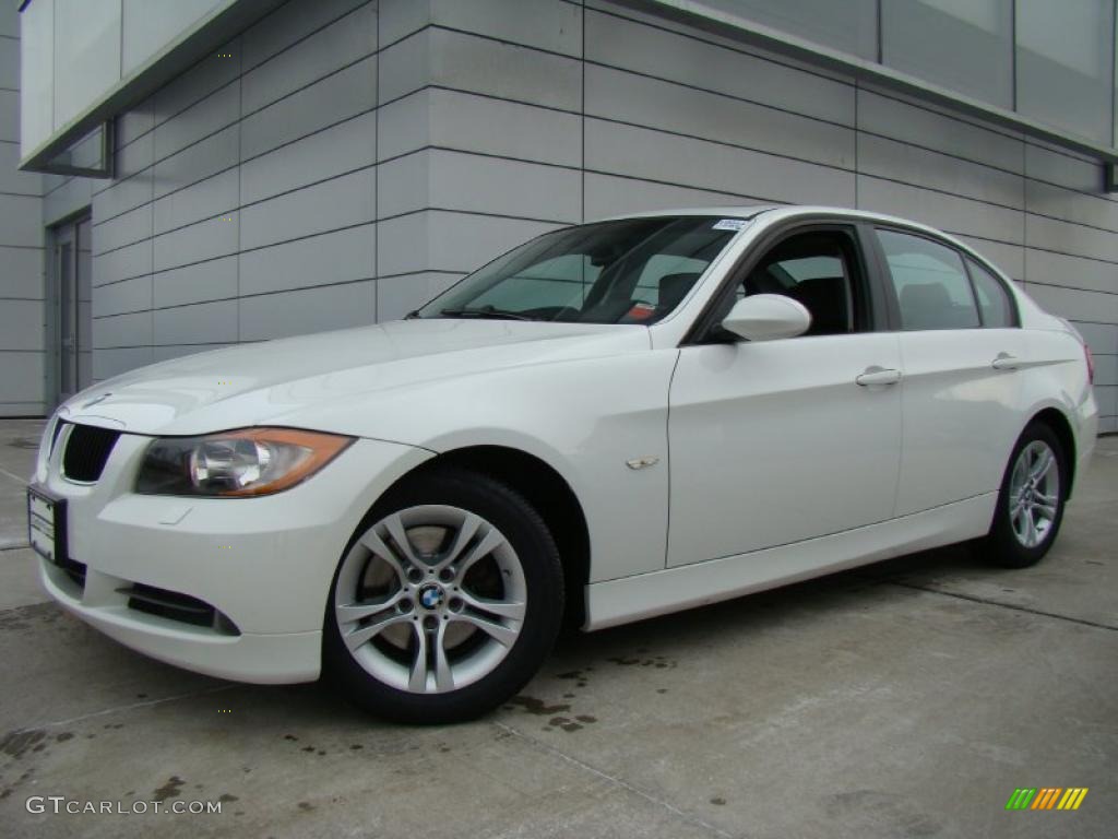 2008 3 Series 328xi Sedan - Alpine White / Black photo #1
