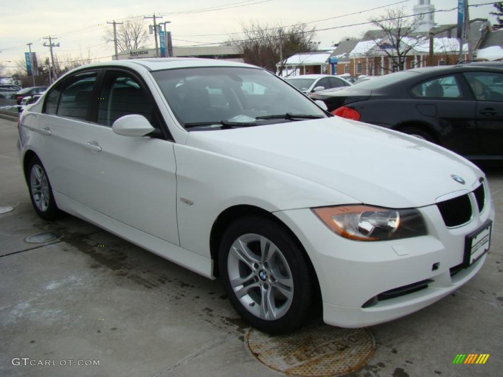 2008 3 Series 328xi Sedan - Alpine White / Black photo #3