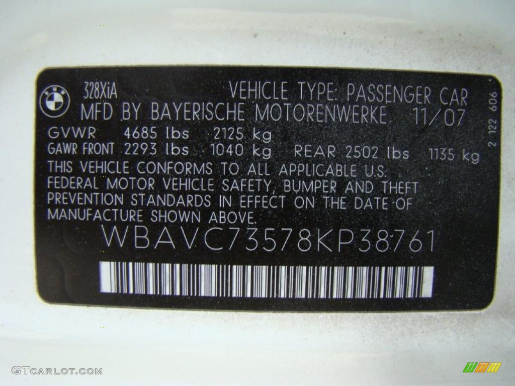 2008 3 Series 328xi Sedan - Alpine White / Black photo #15