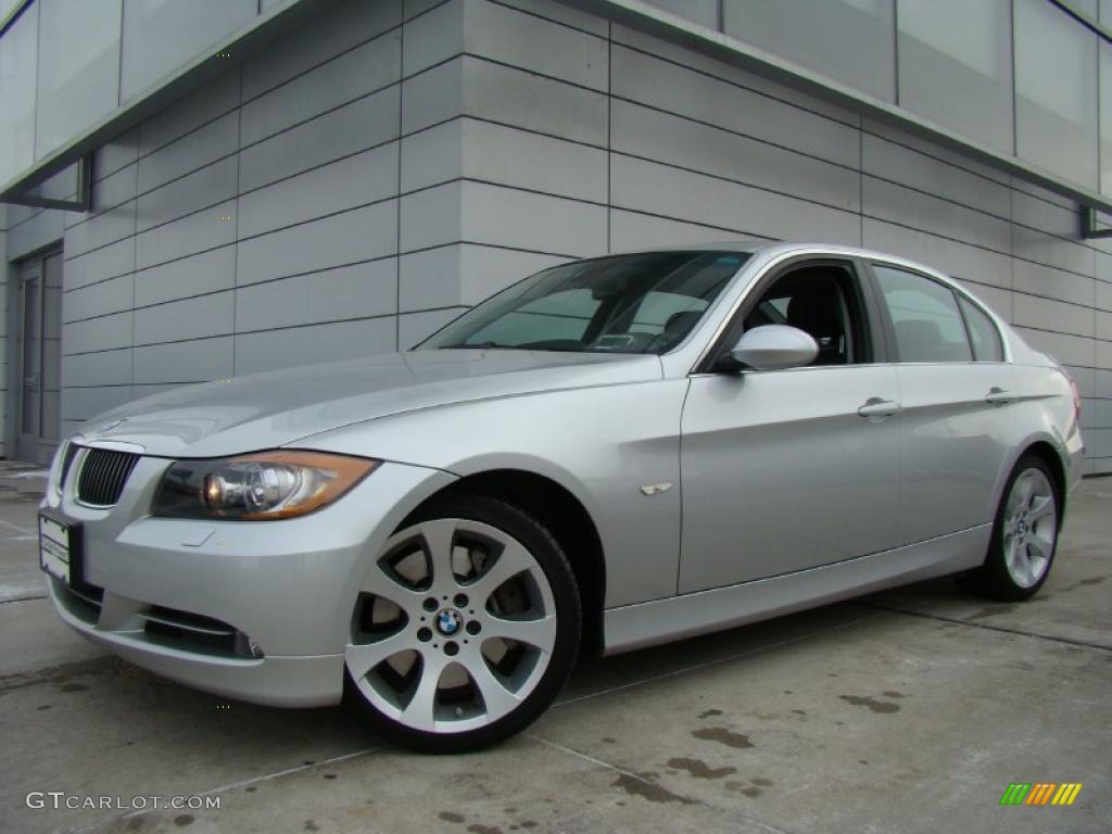 2007 3 Series 335xi Sedan - Titanium Silver Metallic / Black photo #1