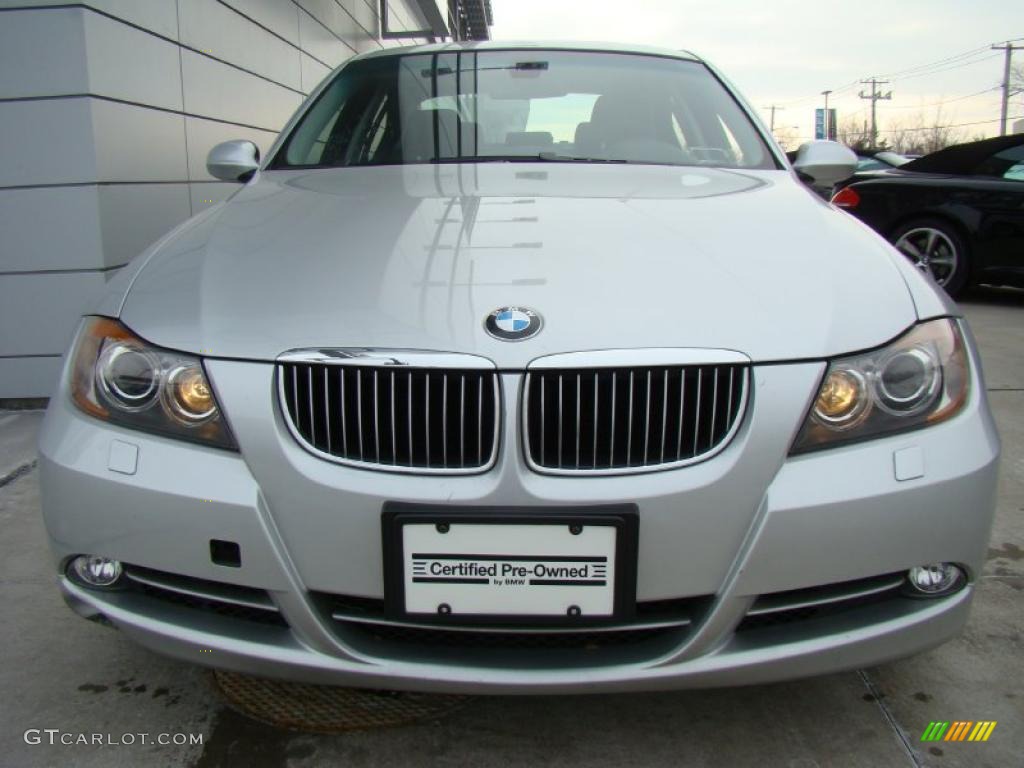 2007 3 Series 335xi Sedan - Titanium Silver Metallic / Black photo #2