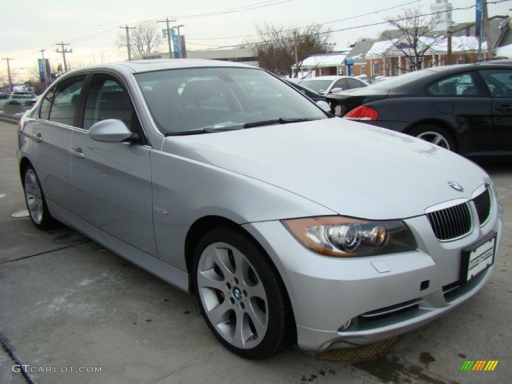 2007 3 Series 335xi Sedan - Titanium Silver Metallic / Black photo #3
