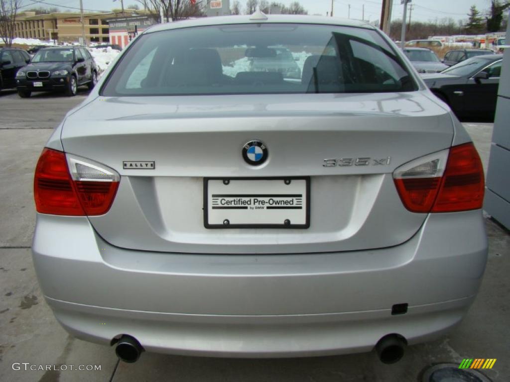 2007 3 Series 335xi Sedan - Titanium Silver Metallic / Black photo #4
