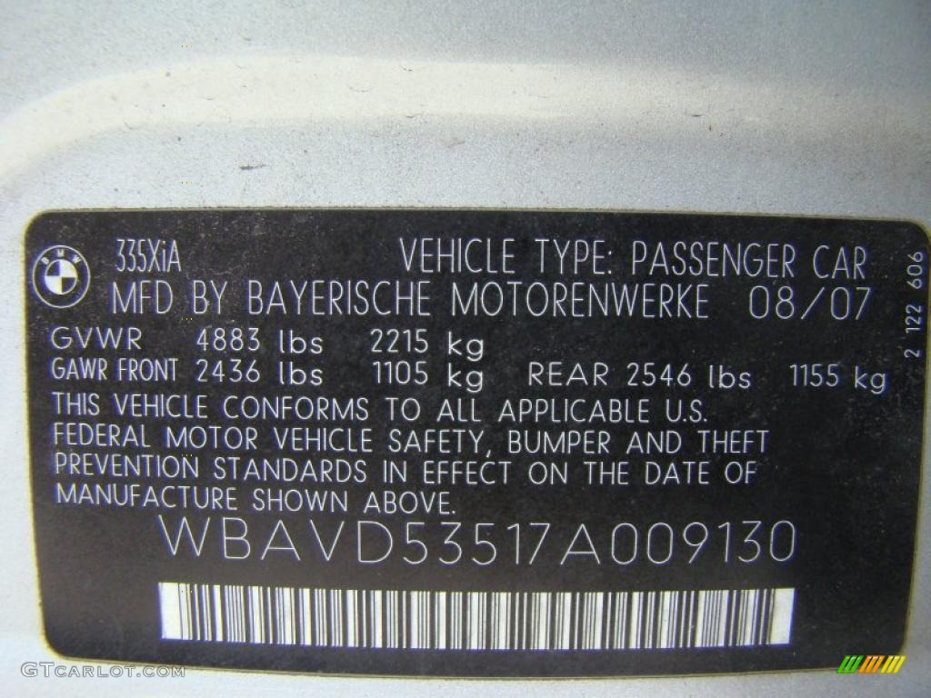 2007 3 Series 335xi Sedan - Titanium Silver Metallic / Black photo #15