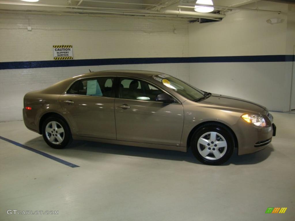 2008 Malibu LS Sedan - Amber Bronze Metallic / Cocoa/Cashmere Beige photo #6