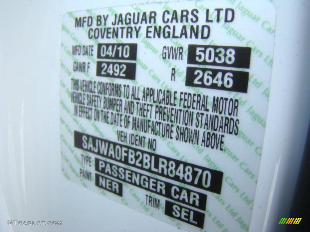 2011 XF Color Code NER for Polaris White Photo #43091960