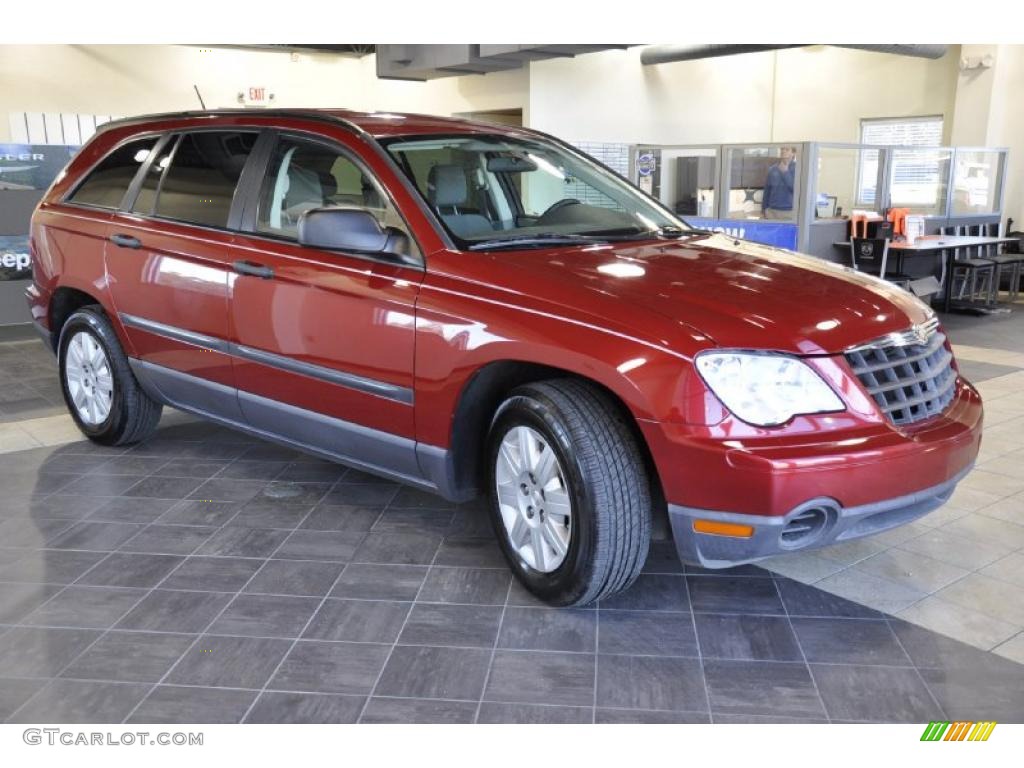 2008 Pacifica LX - Inferno Red Crystal Pearlcoat / Pastel Slate Gray photo #4