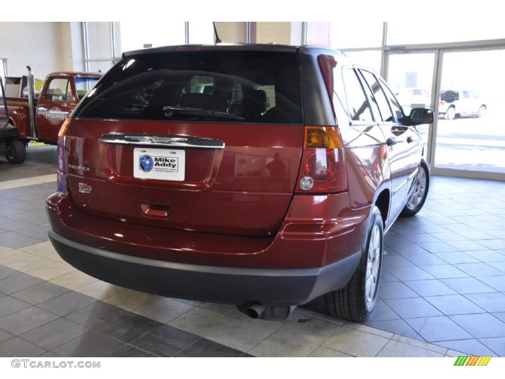 2008 Pacifica LX - Inferno Red Crystal Pearlcoat / Pastel Slate Gray photo #5