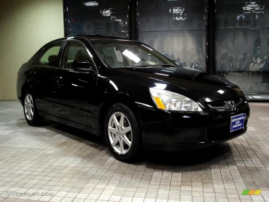 2003 Accord EX V6 Sedan - Nighthawk Black Pearl / Ivory photo #9