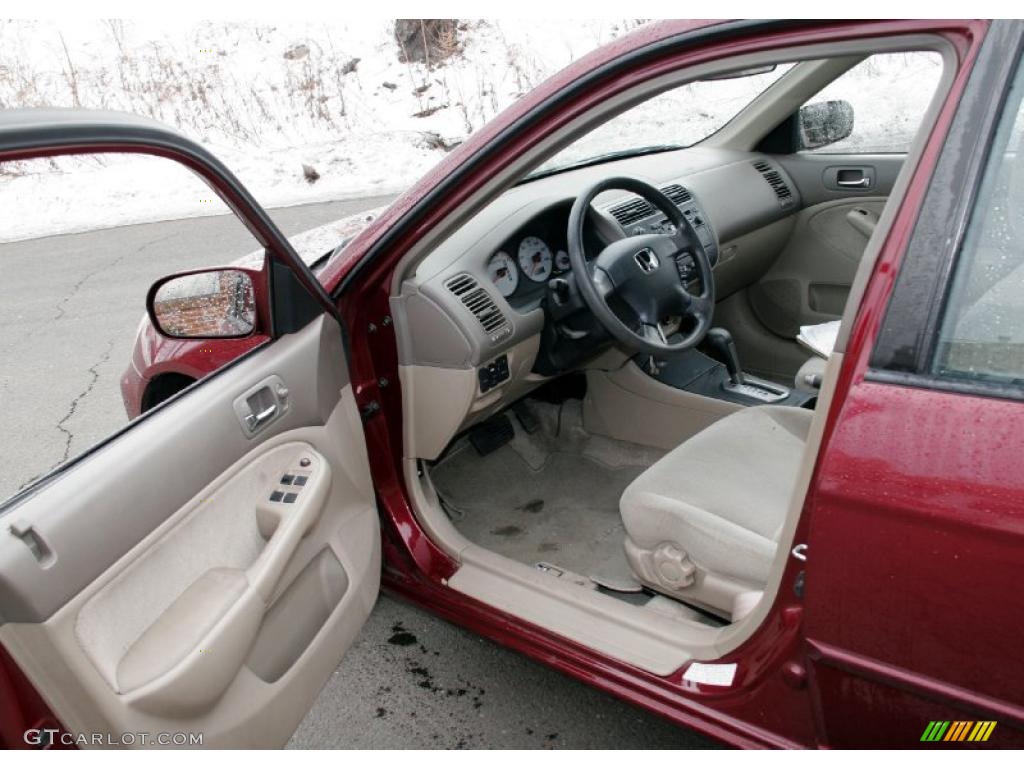 Beige Interior 2002 Honda Civic EX Sedan Photo #43101242