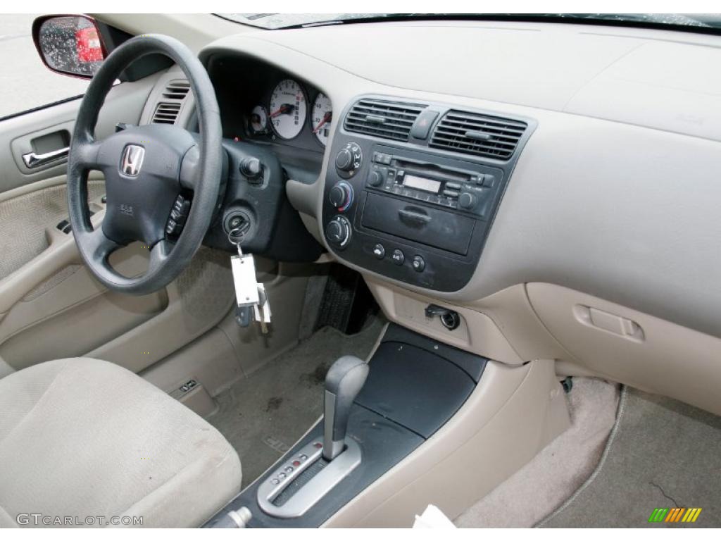 2002 Honda Civic EX Sedan Beige Dashboard Photo #43101349