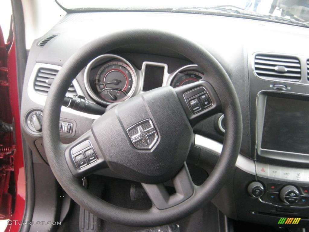 2011 Dodge Journey Mainstreet Black/Light Frost Beige Steering Wheel Photo #43113453