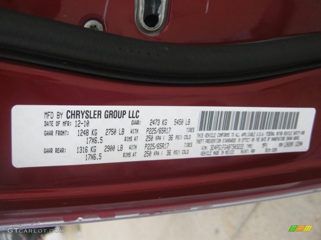 2011 Journey Color Code PRP for Deep Cherry Red Crystal Pearl Photo #43113685