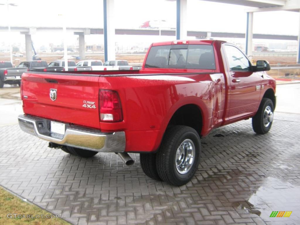 Flame Red 2011 Dodge Ram 3500 HD SLT Regular Cab 4x4 Dually Exterior Photo #43113773